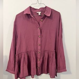 Cato Pink Long Sleeve Blouse